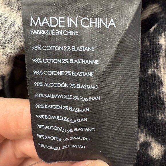 Club Monaco Leopard Velvet Corduroy Animal Print Black and Ivory Pants Size 4 - Picture 6 of 7